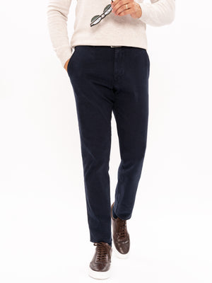 Pantaloni Bleumarin Office Barbati Model Chino Bumbac Natural Santanderia BMan549