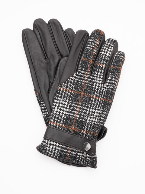 Manusi Maro Inchis Barbati 100% Piele Naturala Cu Insertie Neagra Lana BMan036 (1)