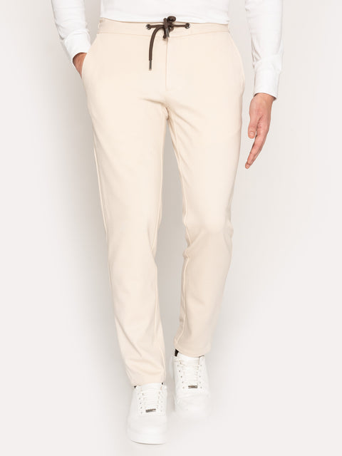 Pantaloni Crem Premium Flexo Barbati Cu Snur Premium Rayon BMan621 (1)