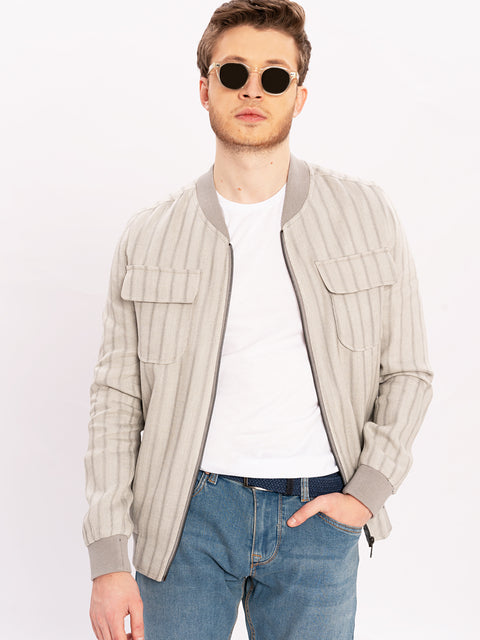 Geaca Barbati Primavara Model Bomber Gri  BMan0187 (1)