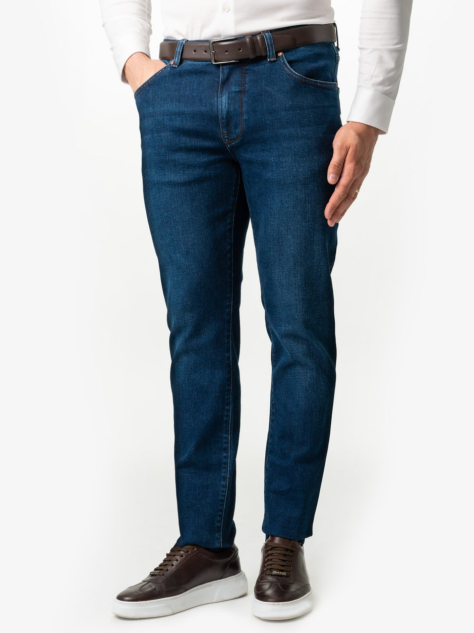 Blugi Barbati Albastri Tip Jeans Comfort Fit BMan327 (1)