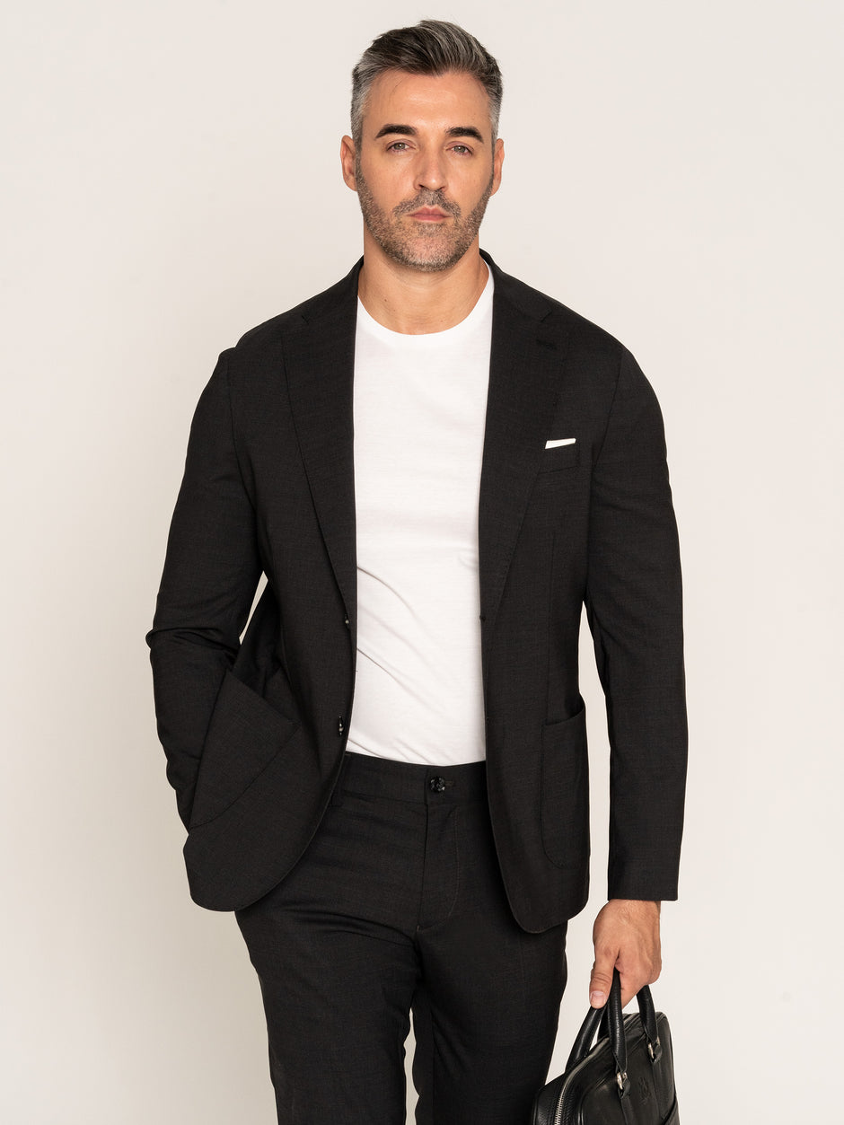 Sacou Office & Business Barbati Gri închis Lazio Lână Vitale Barberis BMan428 (2)