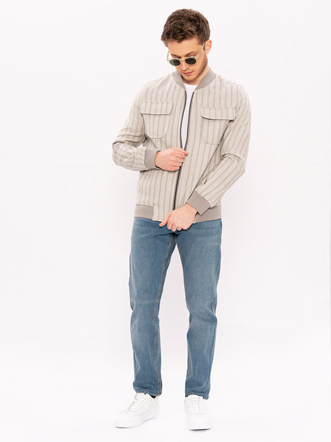 Geaca Barbati Primavara Model Bomber Gri  BMan0187 (3)