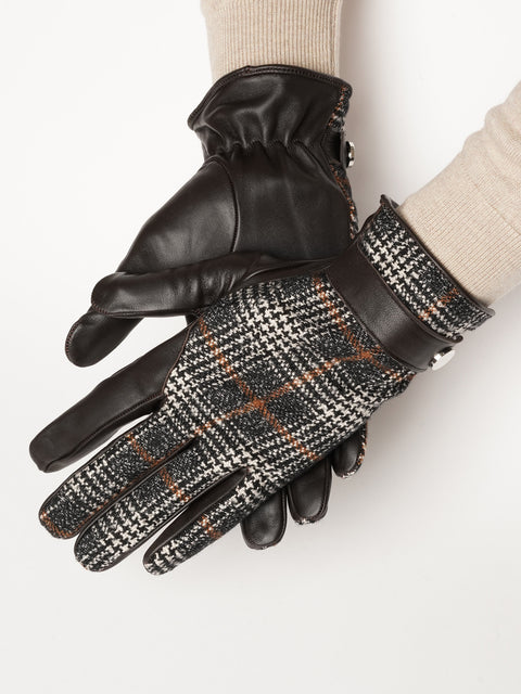Manusi Maro Inchis Barbati 100% Piele Naturala Cu Insertie Neagra Lana BMan036 (2)