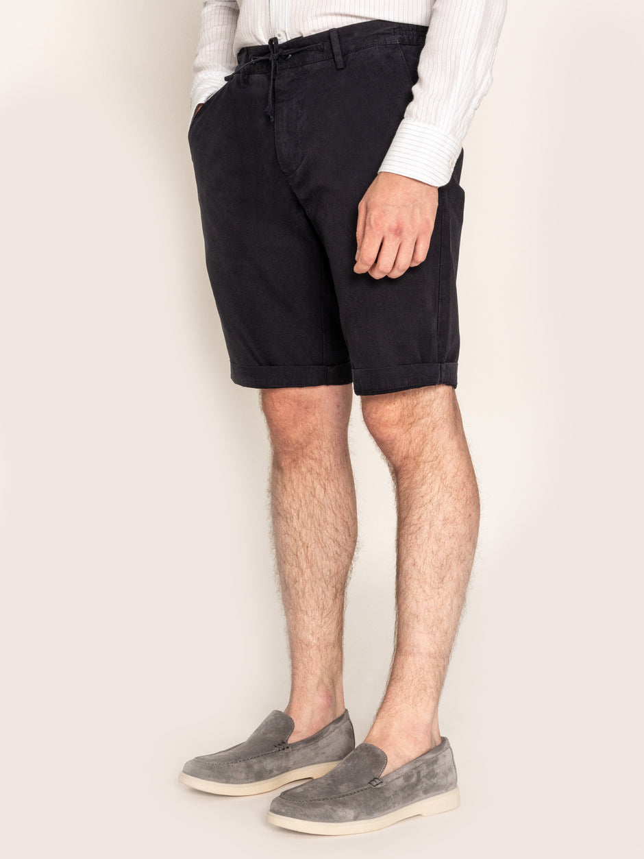 Pantaloni Barbati Scurti Bleumarin din 100% Bumbac Natural de Vara BMan167 (4)