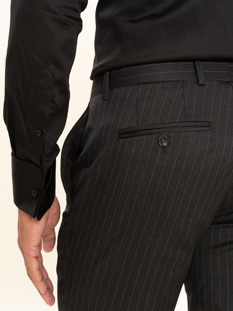Camasa Barbati Neagra Simpla 100% Bumbac Manseta Butoni BMan780 (4)