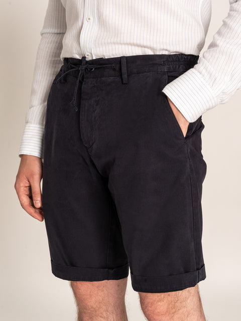 Pantaloni Barbati Scurti Bleumarin din 100% Bumbac Natural de Vara BMan167 (3)