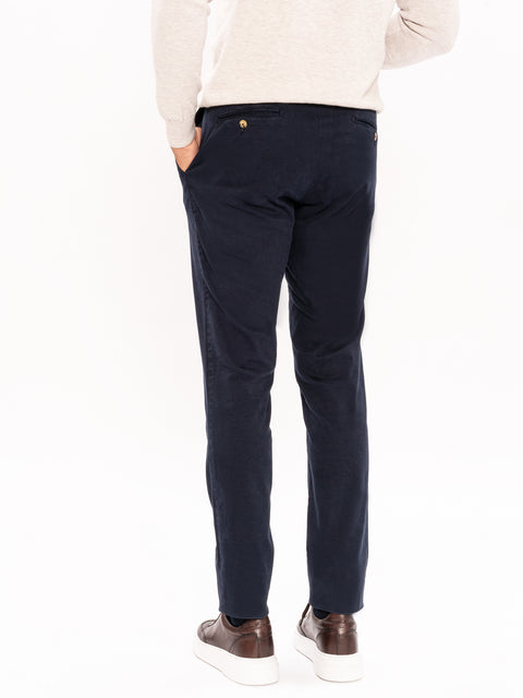 Pantaloni Bleumarin Office Barbati Model Chino Bumbac Natural Santanderia BMan549 (7)