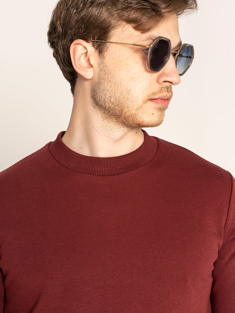 Pulover Barbati Bordo Sweater 100% Bumbac Natural BMan527 (4)