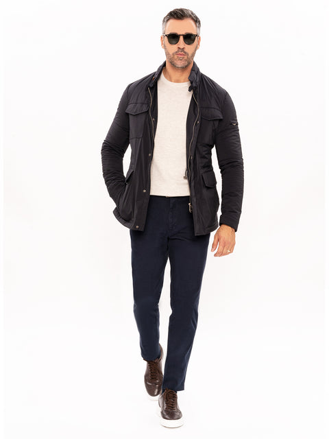 Pantaloni Bleumarin Office Barbati Model Chino Bumbac Natural Santanderia BMan549 (2)