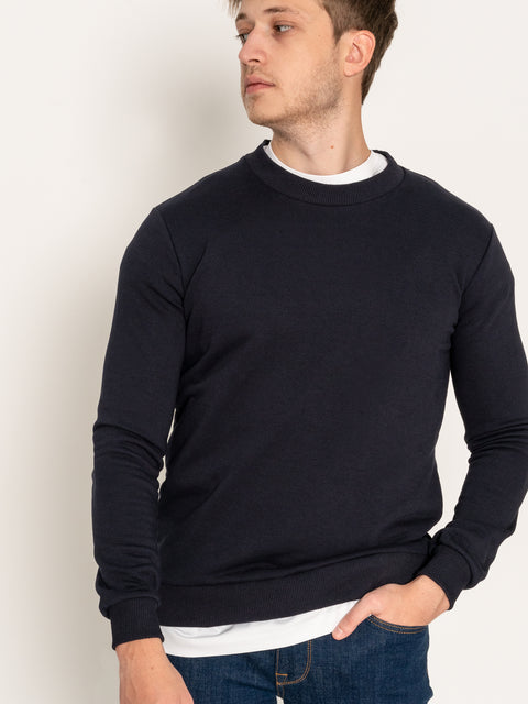 Pulover Barbati Bleumarin Sweater 100% Bumbac Natural BMan527 (4)