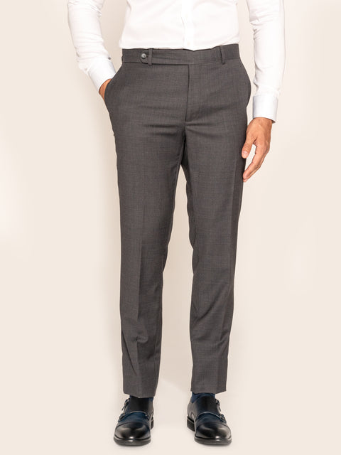 Costum Elegant Barbati Gri Inchis 100% Lana BMan332 (7)