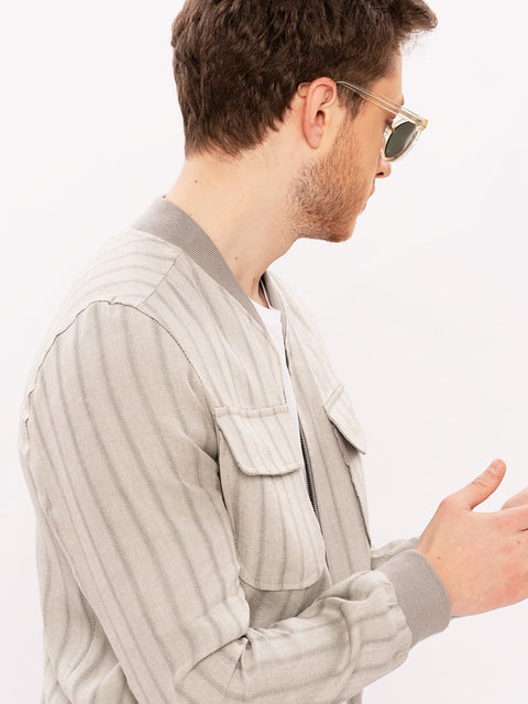Geaca Barbati Primavara Model Bomber Gri  BMan0187 (6)