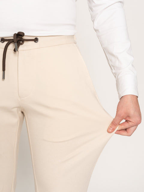 Pantaloni Crem Premium Flexo Barbati Cu Snur Premium Rayon BMan621 (3)