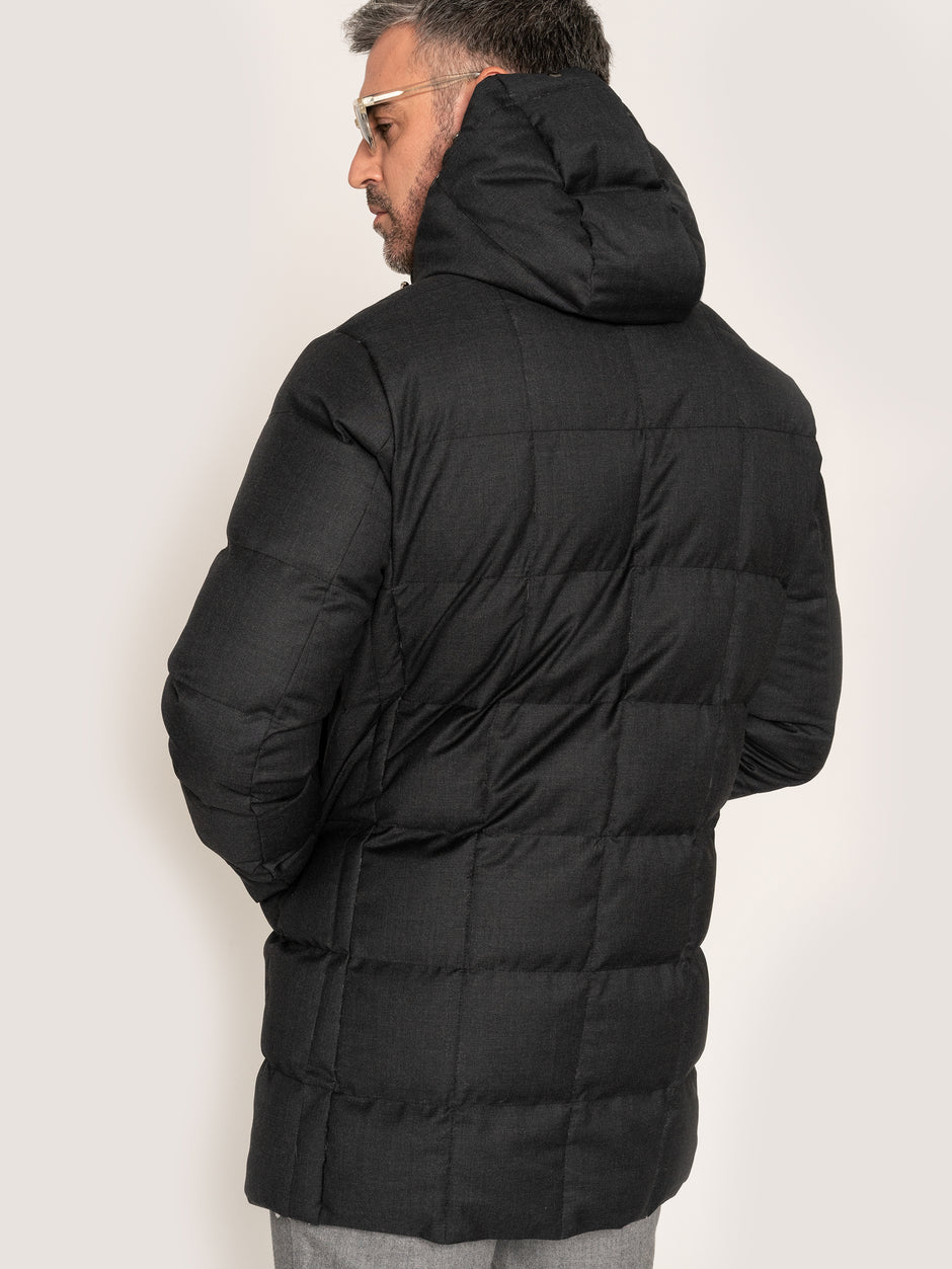 Geaca Barbati Gri Inchis 100% Lana Vitale Cu Blana Naturala BMan0214 (6)