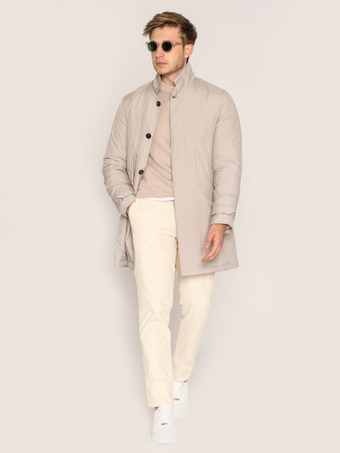 Pantaloni Cu Snur Crem Barbati Din Raiat Modern Casual Design BMan613 (2)