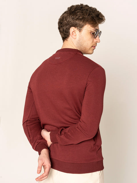 Pulover Barbati Bordo Sweater 100% Bumbac Natural BMan527 (7)