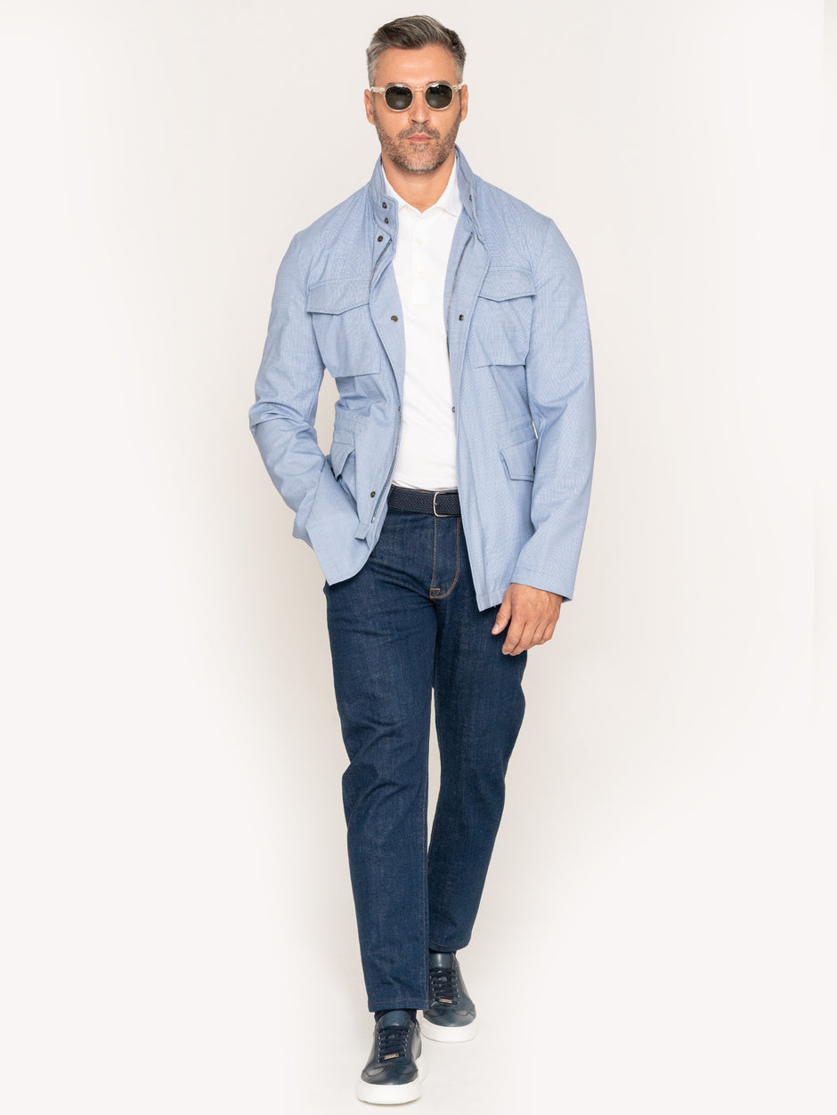 Geaca Barbati Albastru Bleu Milano Safari Design BMan0191 (2)