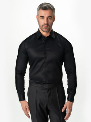 Camasa Neagra Barbati 100% Bumbac Premium Monti Non Iron BMan0001