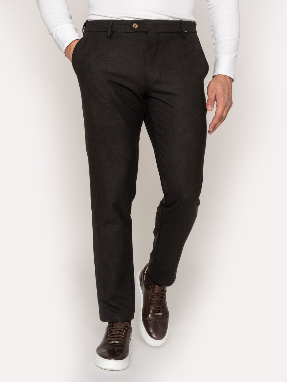 Pantaloni Office Barbati Confortabili Maro Inchis Essentials Comfort BMan615 (4)