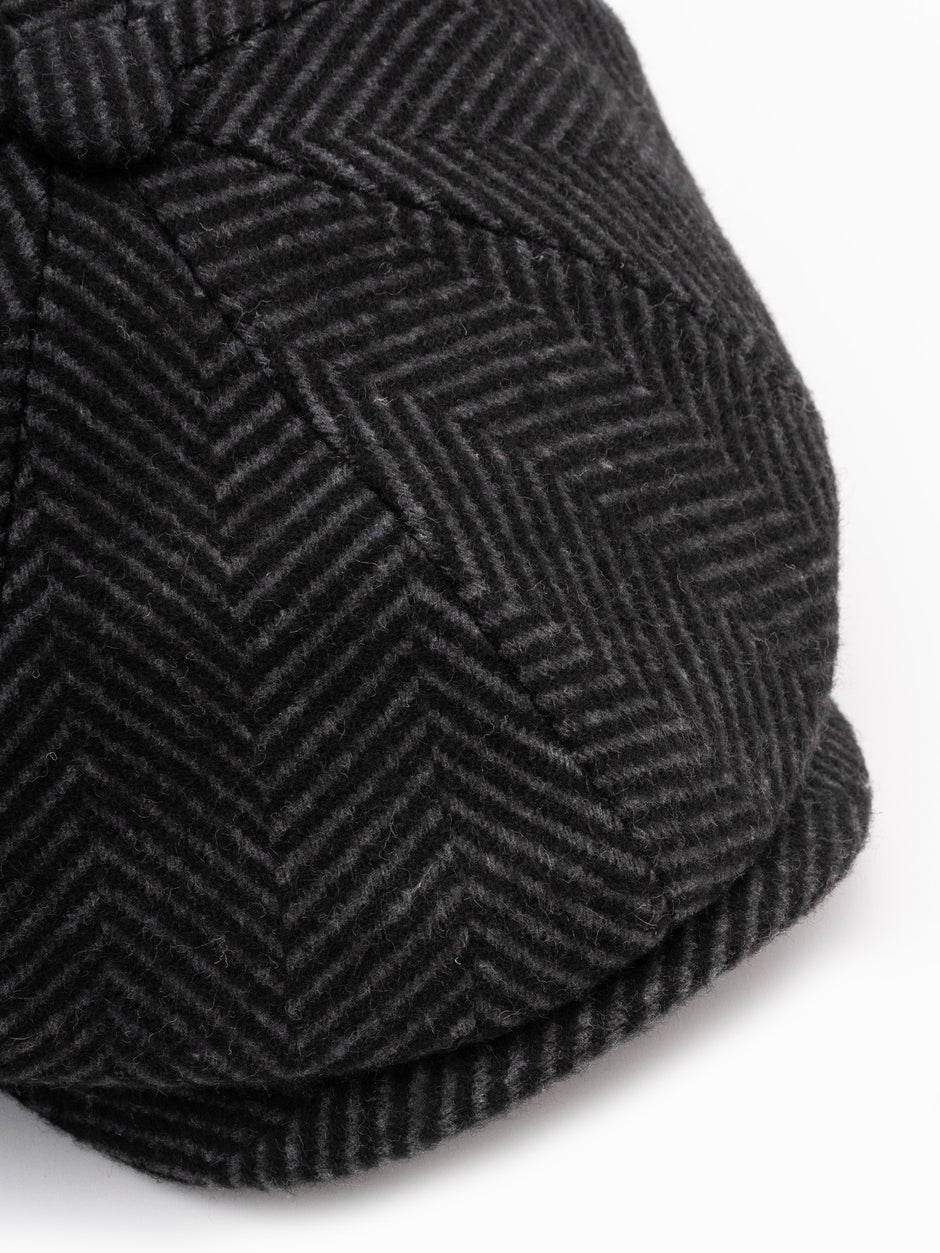 Sapca Peaky Newsboy Gri Inchis Imprimeu Herringbone BMan064 (2)