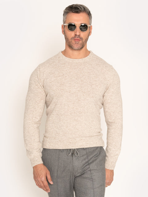 Pulover Barbati Crem Amestec Lana Merinos BMan601 (5)