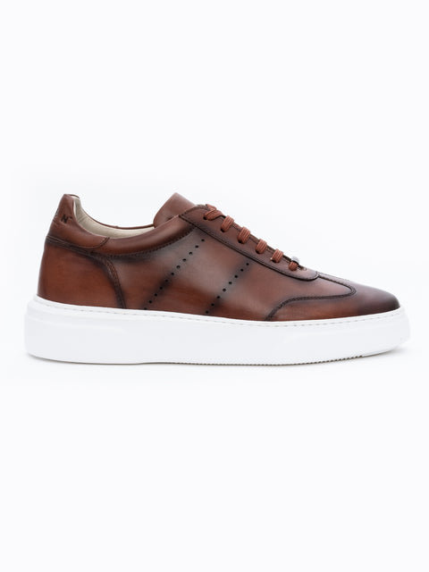 Pantofi Casual Barbati Maro Tobacco Sneakers 100% Piele Naturala Vitel BMan0349 (3)