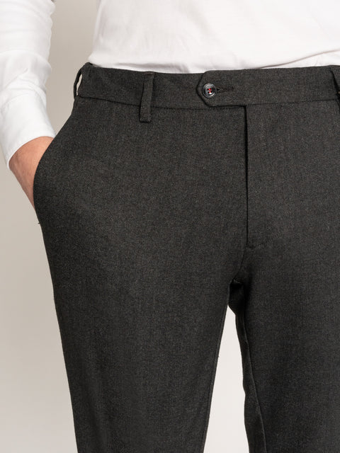 Pantaloni Office Barbati Gri Oxford Amestec Lana BMan612 (5)