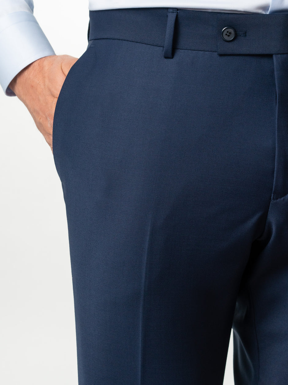 Pantaloni Eleganti Barbati Bleumarin Din Stofa Flexo Fabric BMan602 (2)