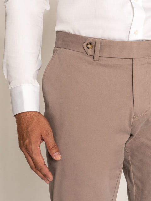 Pantaloni Barbati Bej Nisip 100% Bumbac Modern Casual BMan609 (2)