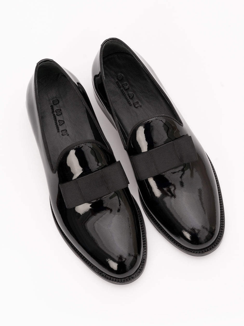 Pantofi Eleganti Barbati Tip Mocasini Gala Negru Lucios Din Piele Naturala Bman183 (4)