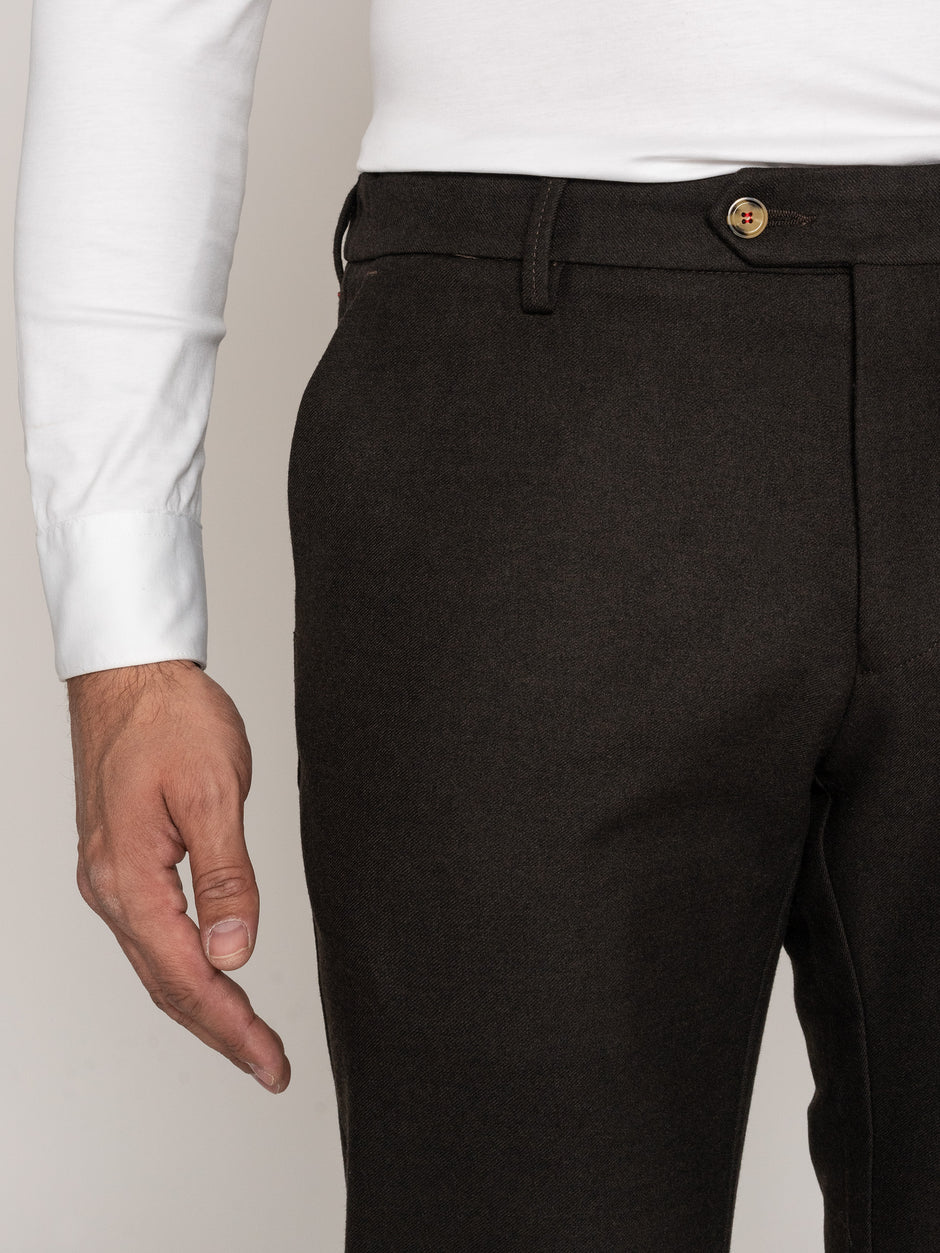 Pantaloni Office Barbati Confortabili Maro Inchis Essentials Comfort BMan615 (5)