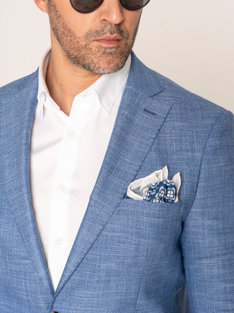 Sacou Smart Casual Barbati Bleu Din In & Bumbac BMan419 (3)