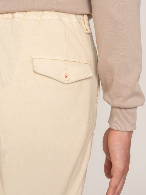 Pantaloni Cu Snur Crem Barbati Din Raiat Modern Casual Design BMan613 (6)