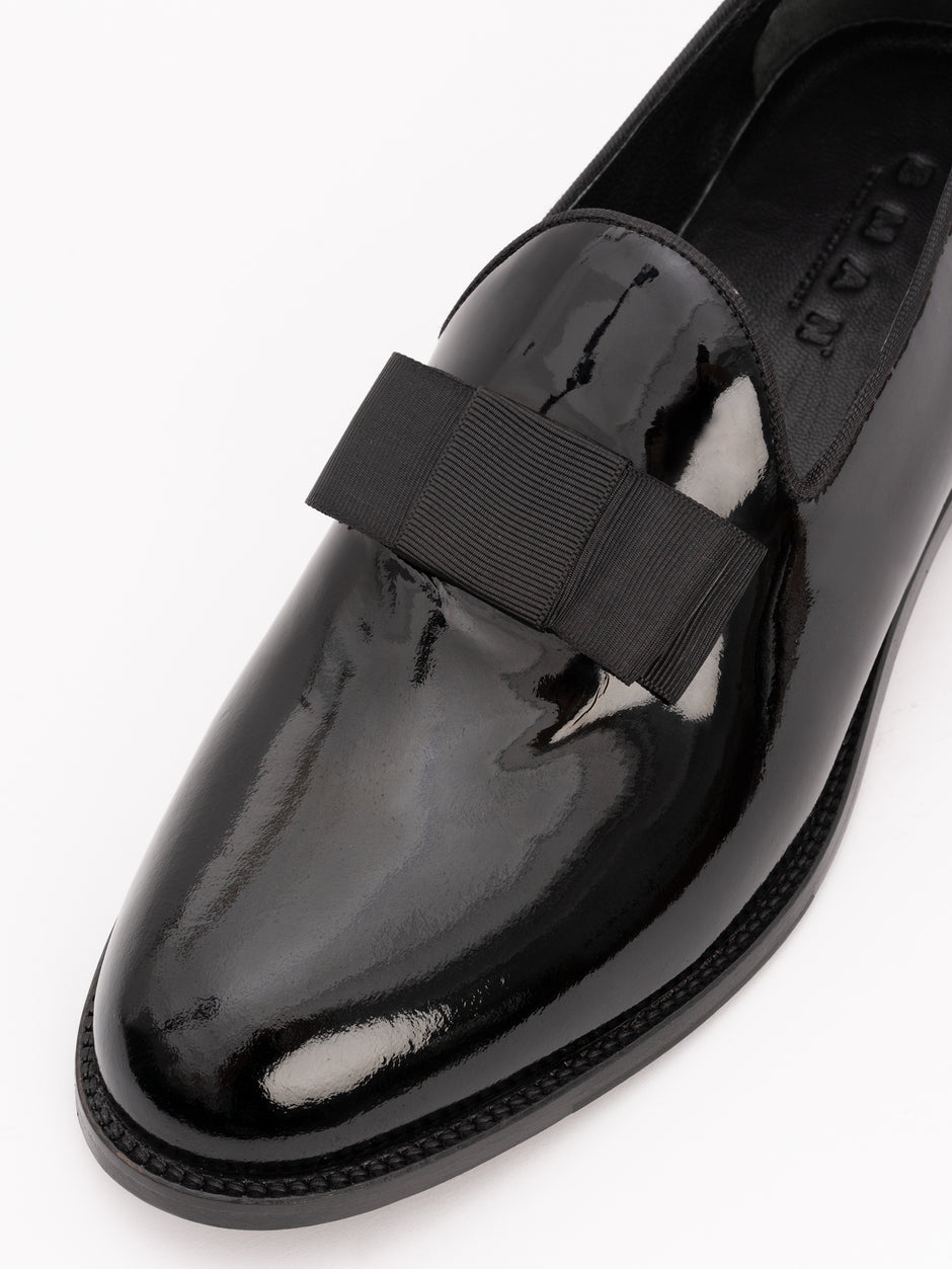 Pantofi Eleganti Barbati Tip Mocasini Gala Negru Lucios Din Piele Naturala Bman183 (3)