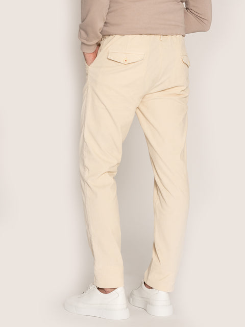 Pantaloni Cu Snur Crem Barbati Din Raiat Modern Casual Design BMan613 (7)