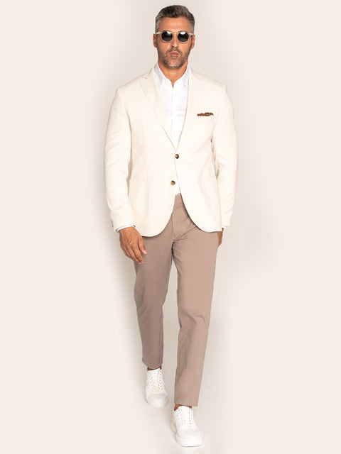 Pantaloni Barbati Bej Nisip 100% Bumbac Modern Casual BMan609 (3)