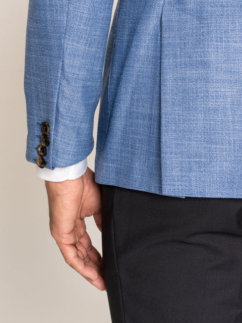 Sacou Smart Casual Barbati Bleu Din In & Bumbac BMan419 (4)