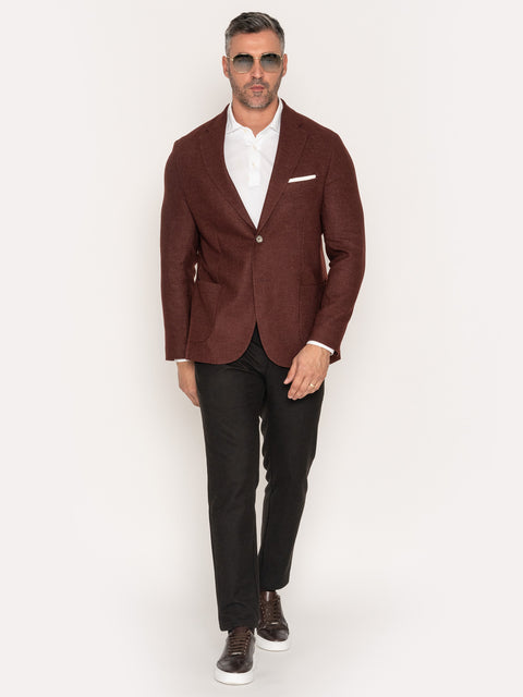 Pantaloni Office Barbati Confortabili Maro Inchis Essentials Comfort BMan615 (2)