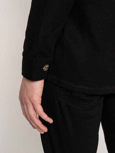 Camasa Casual Barbati Tip Jacheta Overshirt Negru Sezon Toamna Iarna BMan882 (4)