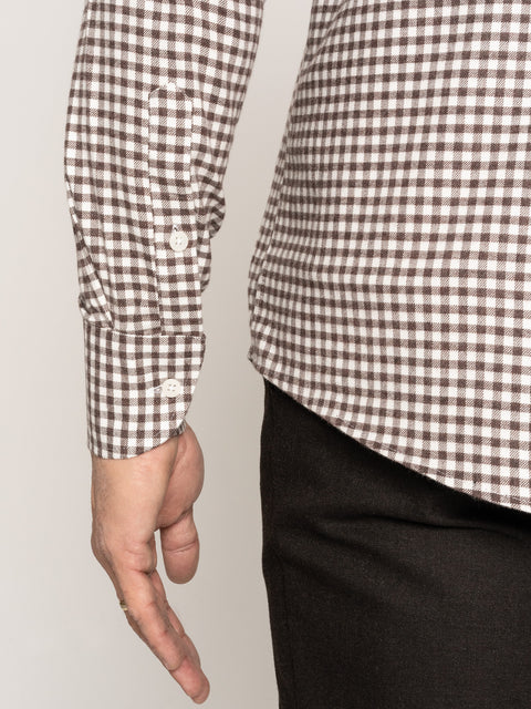 Camasa Office Barbati Maro Latte In Carouri Din Flanel BMan877 (6)