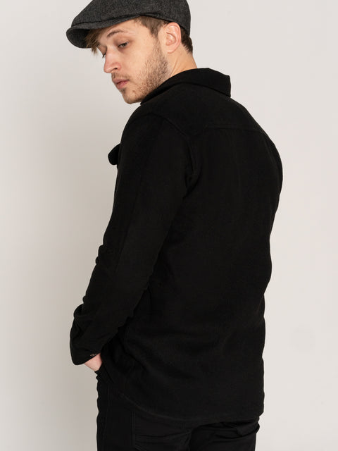 Camasa Casual Barbati Tip Jacheta Overshirt Negru Sezon Toamna Iarna BMan882 (8)