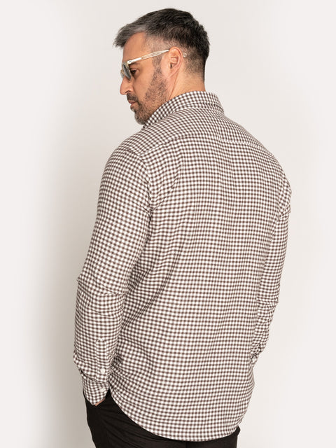Camasa Office Barbati Maro Latte In Carouri Din Flanel BMan877 (9)