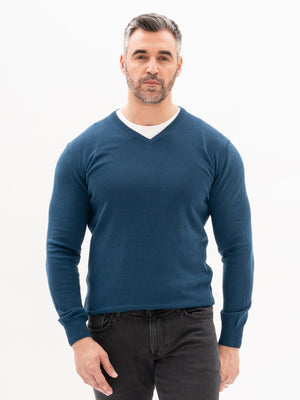Pulover Casual Barbati Albastru 100% Bumbac  Anchior BMan607
