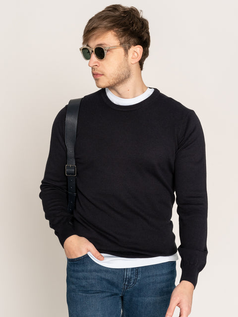 Pulover Casual Barbati Bleumarin 100% Bumbac Natural BMan604 (1)