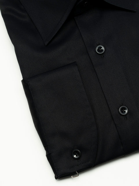 Camasa Neagra Barbati 100% Bumbac Natural Premium Monti Usor De Calcat Eleganta BMan0001 (7)