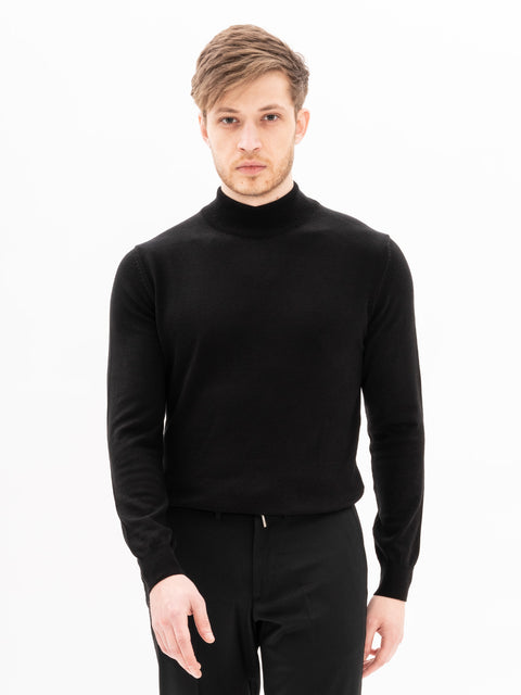 Pulover 100% Bumbac Negru Barbati Tip Semi-Helanca BMan621 (3)