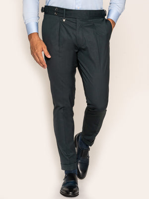 Pantaloni Barbati Verde Petrol Design Gurkha Amestec Lana BMan610