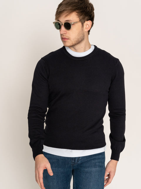 Pulover Casual Barbati Bleumarin 100% Bumbac Natural BMan604 (2)