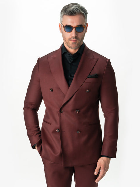 Costum Barbati Bordo 100% Lana Finitura 110'S BMan0004 (1)